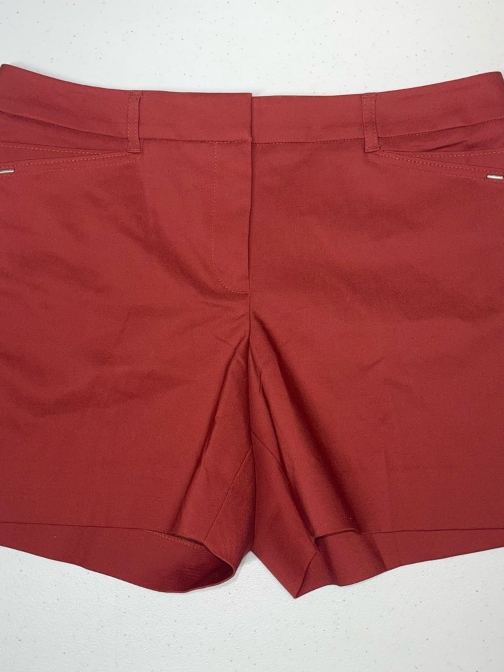 White House Black Market Rust Red High-Waist Tailored Shorts